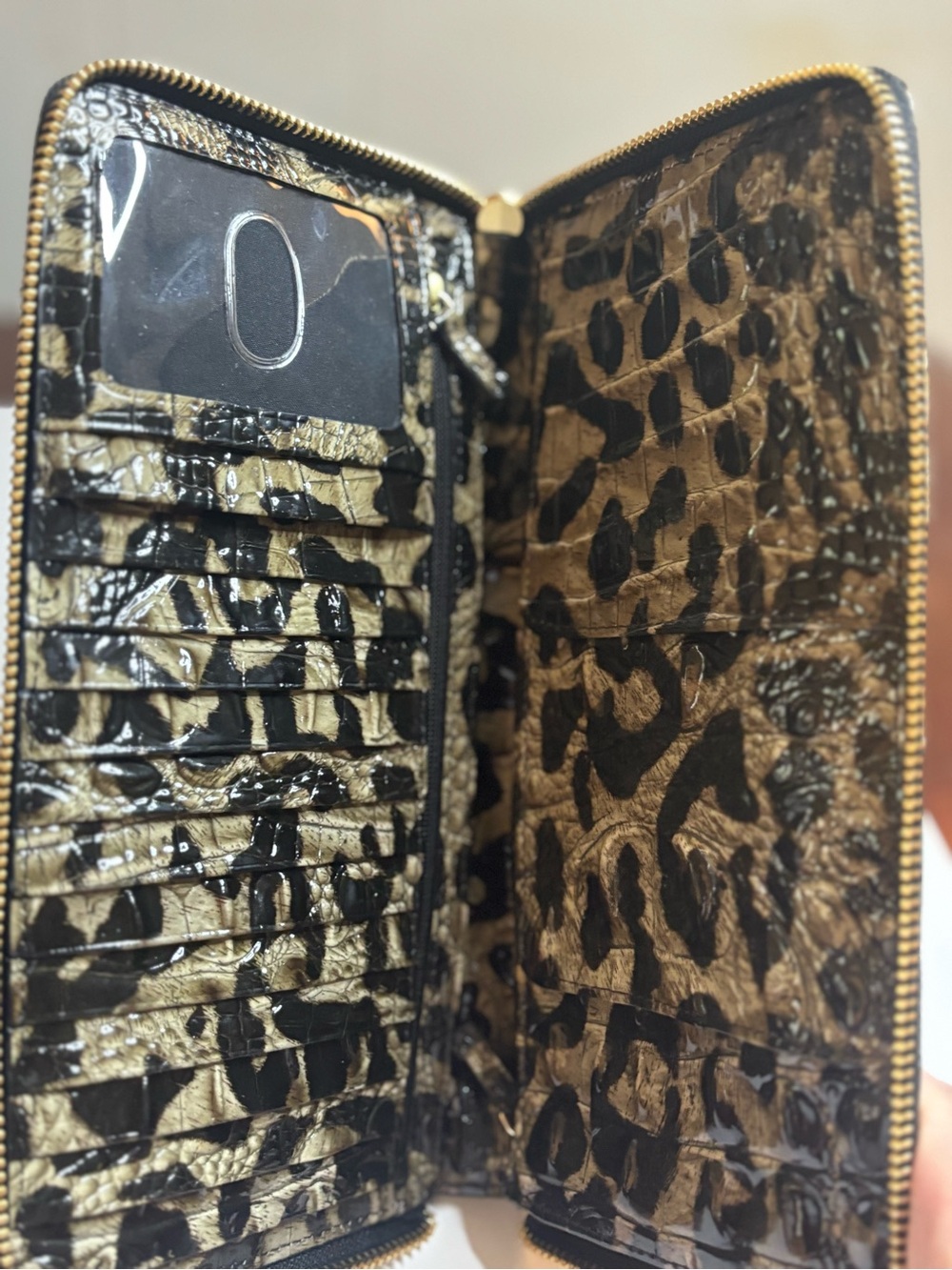 Brahmin Skyler Snow Leopard Zip-Around Wallet - Picture 7 of 7